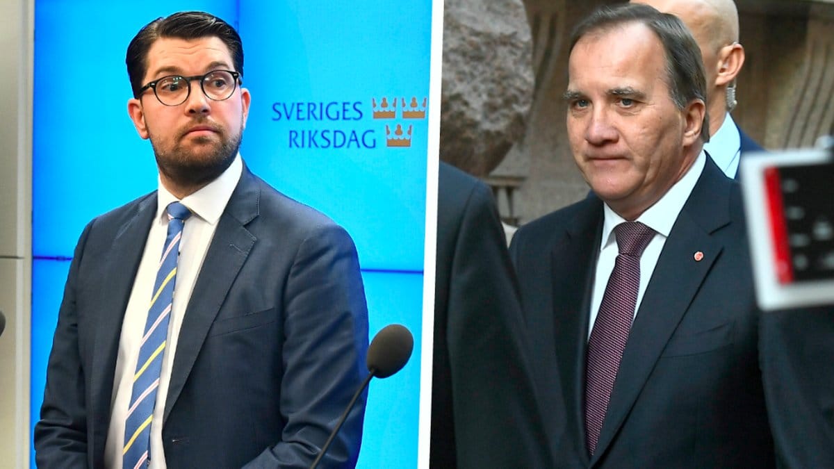 Jimmie Åkesson och Stefan Löfven – kollage. 
