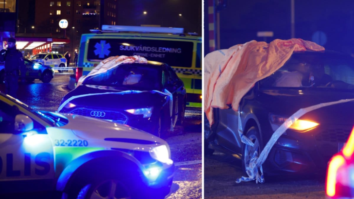 Bilen kraschade vid Gullmarsplan i södra Stockholm.