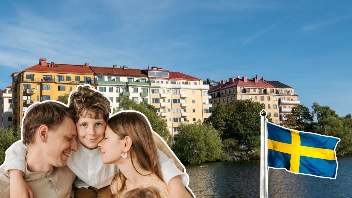 Bostäder, flaga, familj