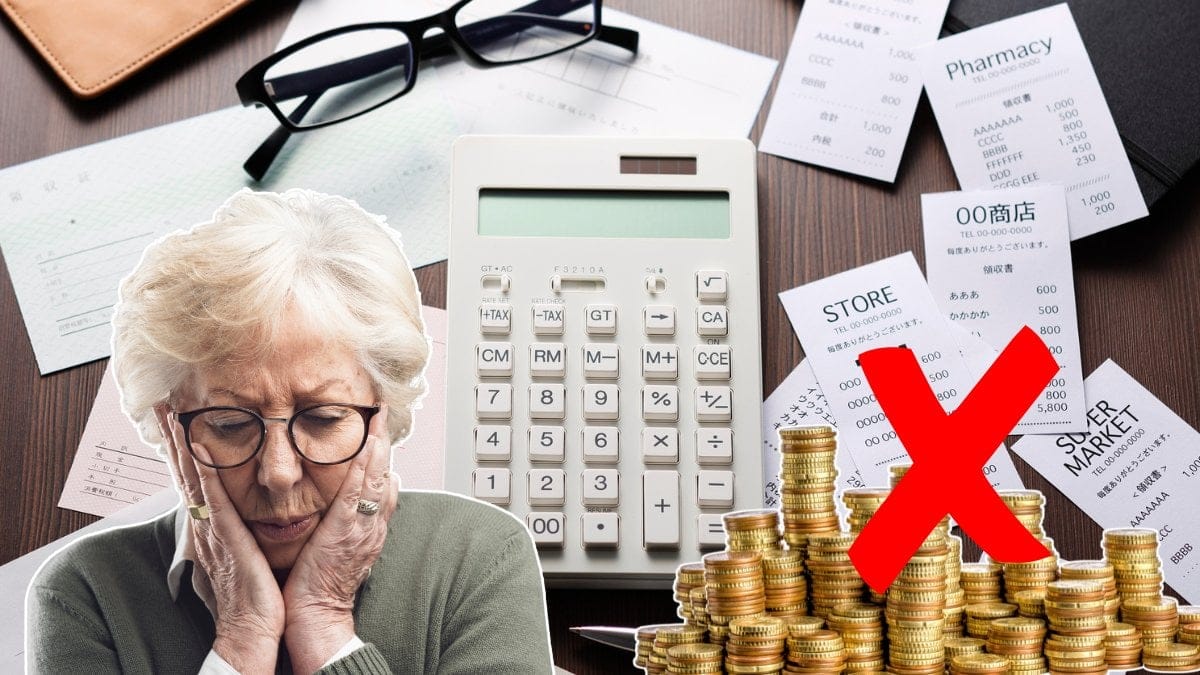 Kvinna, pengar, kvitto, kryss