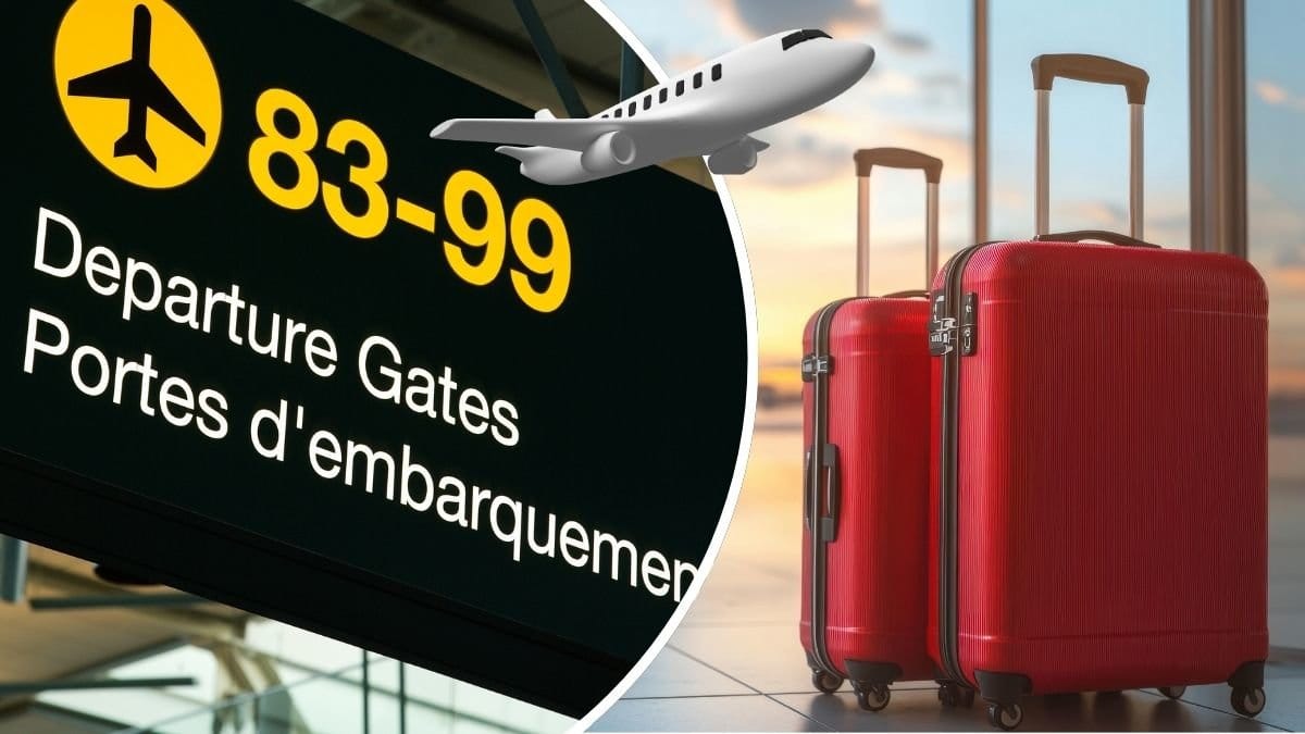 Bild på gate och röda resväskor.