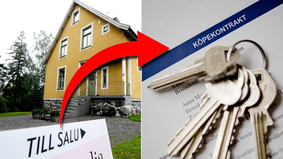Hus till salu och köpekontrakt.