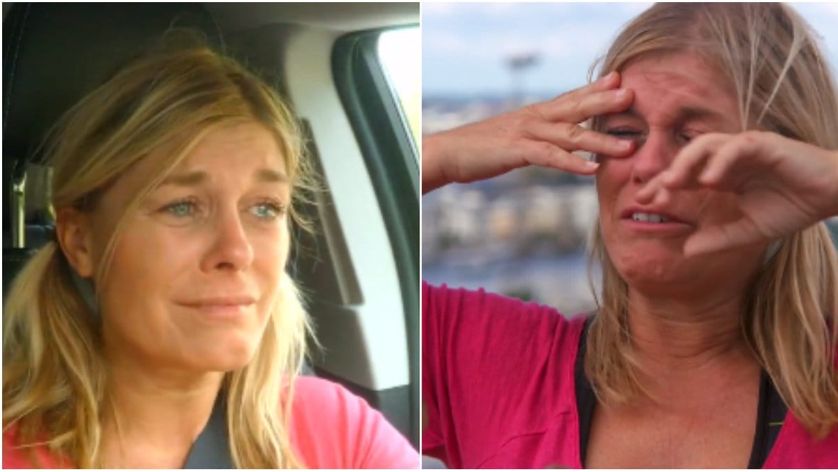 Pernilla Wahlgren i tårar efter sitt träningspass