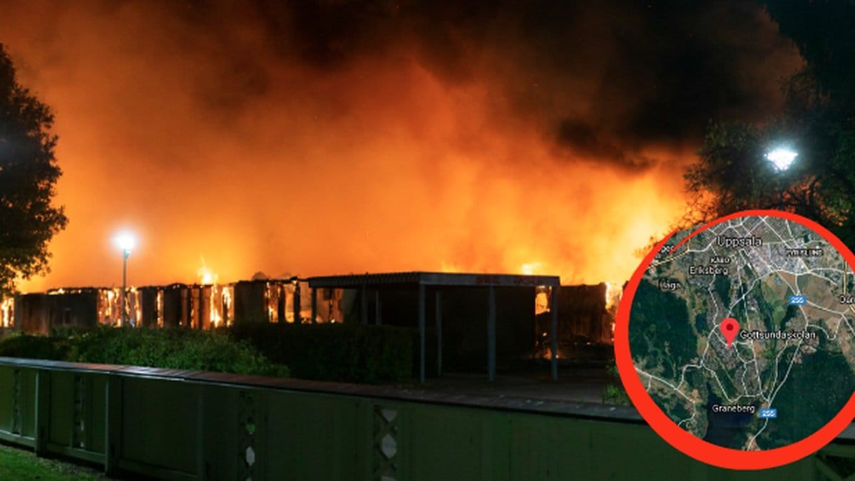 Brand. Karta över Uppsala.