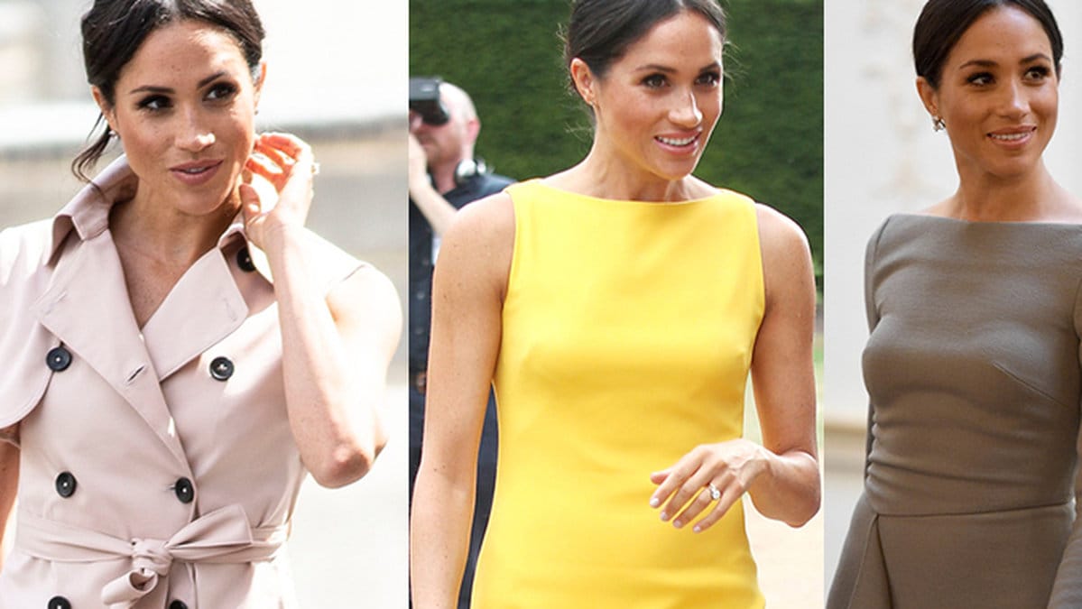 Meghan Markle i olika outfits. 
