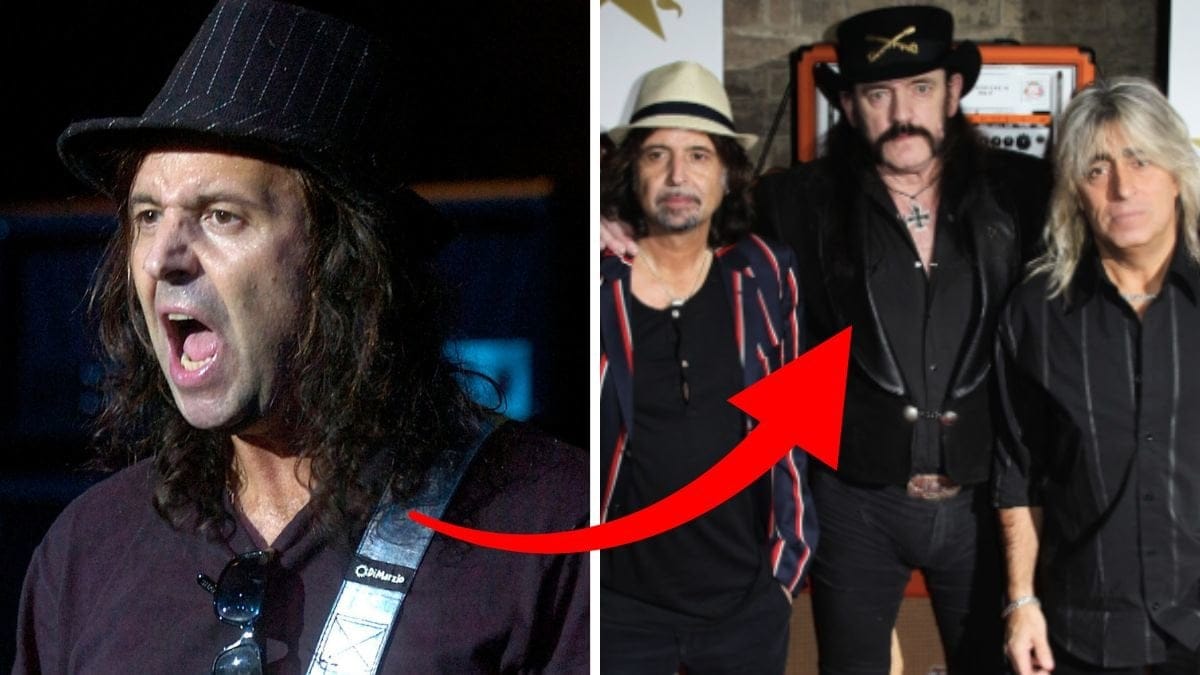 Phil Campbell vänster. Phil Campbell, Lemmy Kilmister och Mikkey Dee höger.