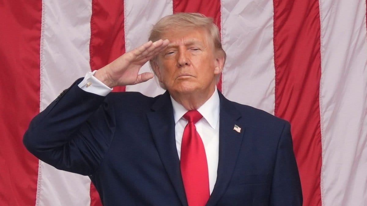 USA:s president Donald Trump under firandet av helgdagen memorial day i måndags.