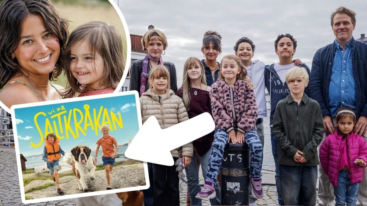 Malin och Skrållan, omslaget till Vi på Saltkråkan och skådespelarna i nyinspelningen av serien