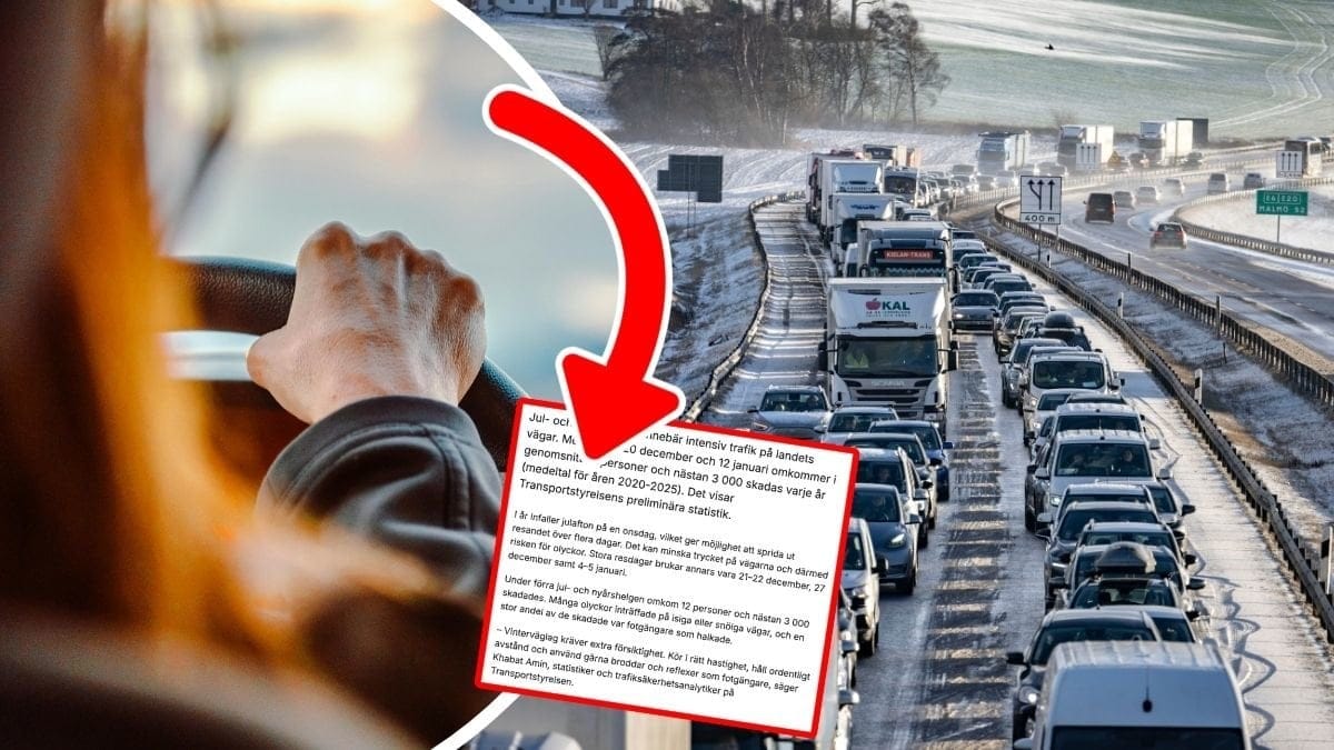 Kvinna med händerna på ratt och bilköer under vintern