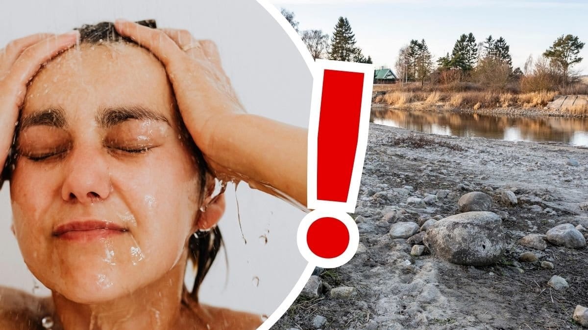 Kvinna i duschen och Vombsjön