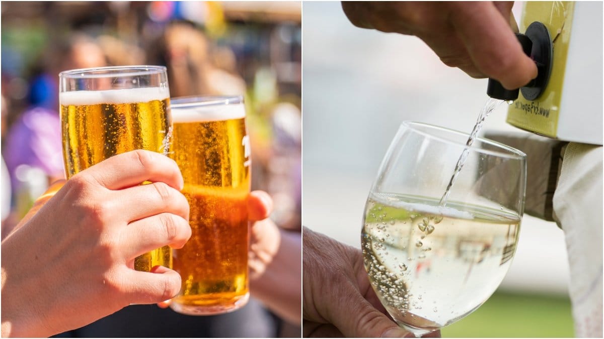 Sex av tio svenskar dricker mer under sommaren. 