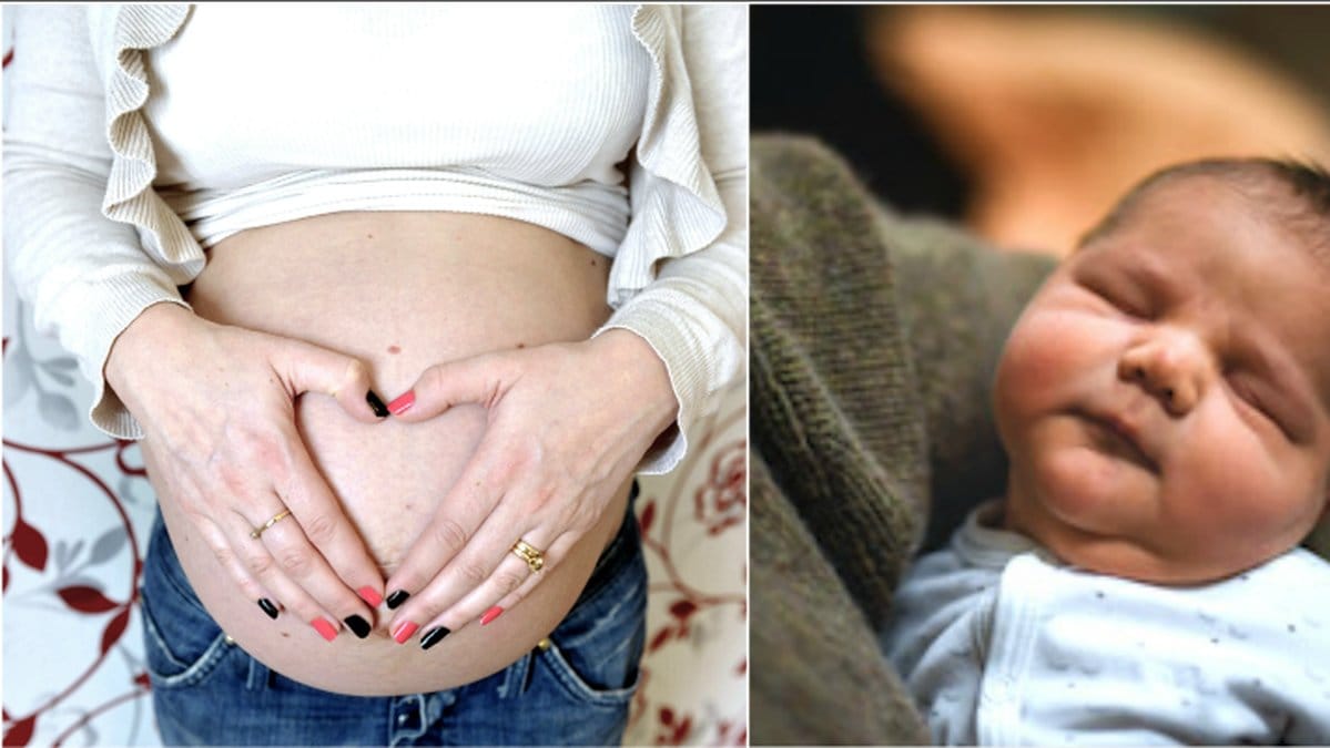 Gravidmage och bebis