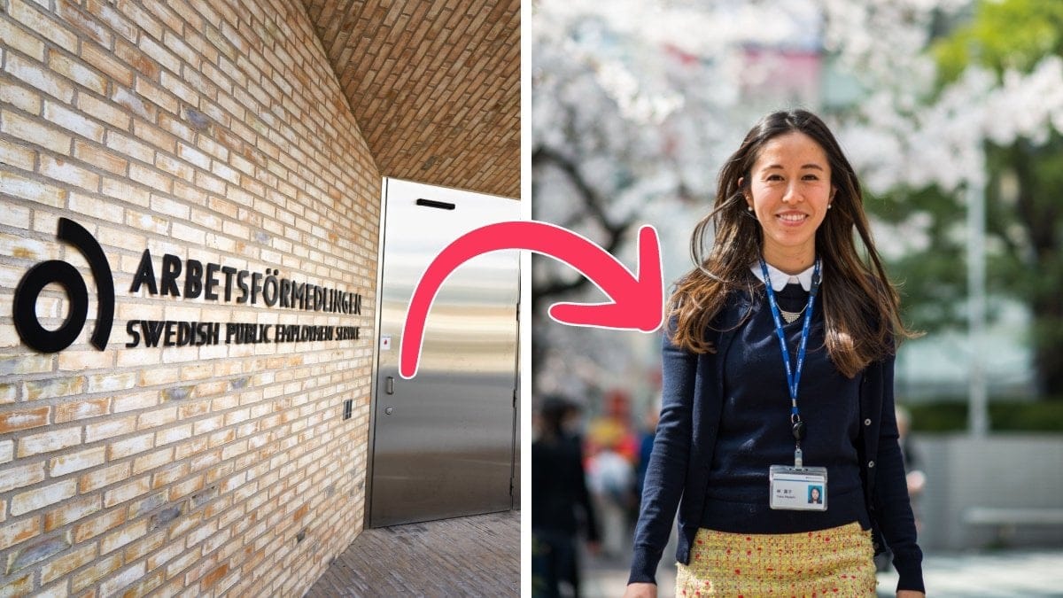 Arbetsförmedlingen och en kontorskvinna