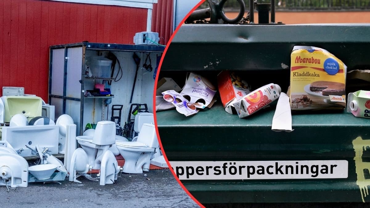 Återvinningsstation och pappersinsamling