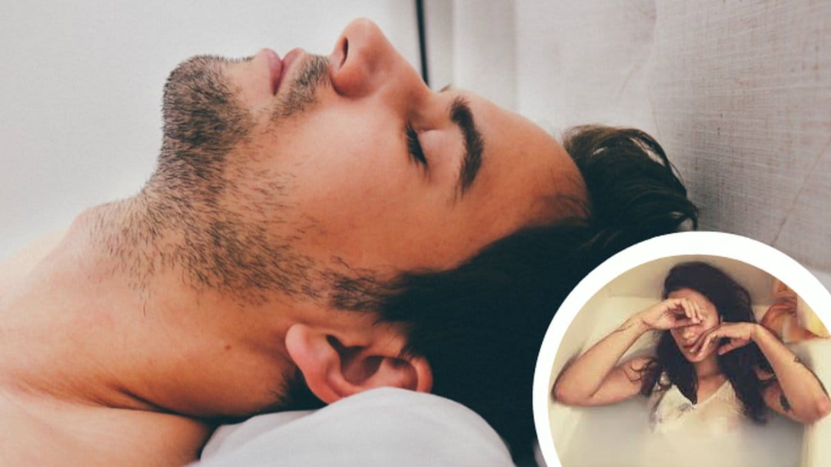 En kille sover gott, en tjej kan inte sova alls.