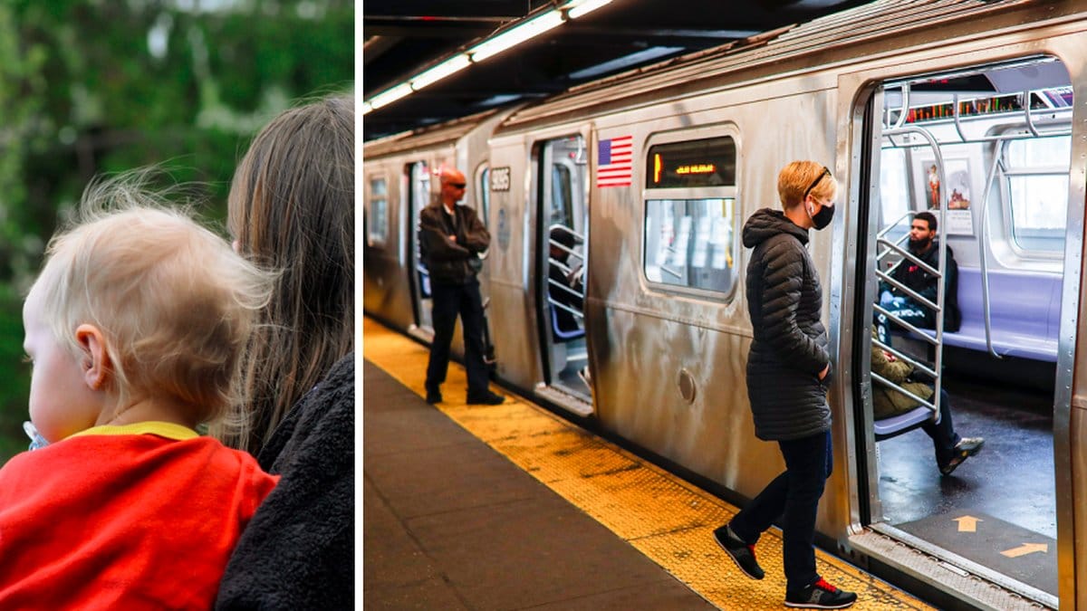 En tvåårig pojke blev slagen av en främmande kvinna på tunnelbanan.