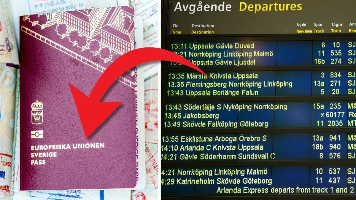 Pass och ankomsttavla.