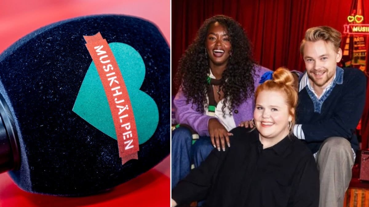 Assia Dahir, Linnea Wikland och Hampus Hedström programleder Musikhjälpen 2025.