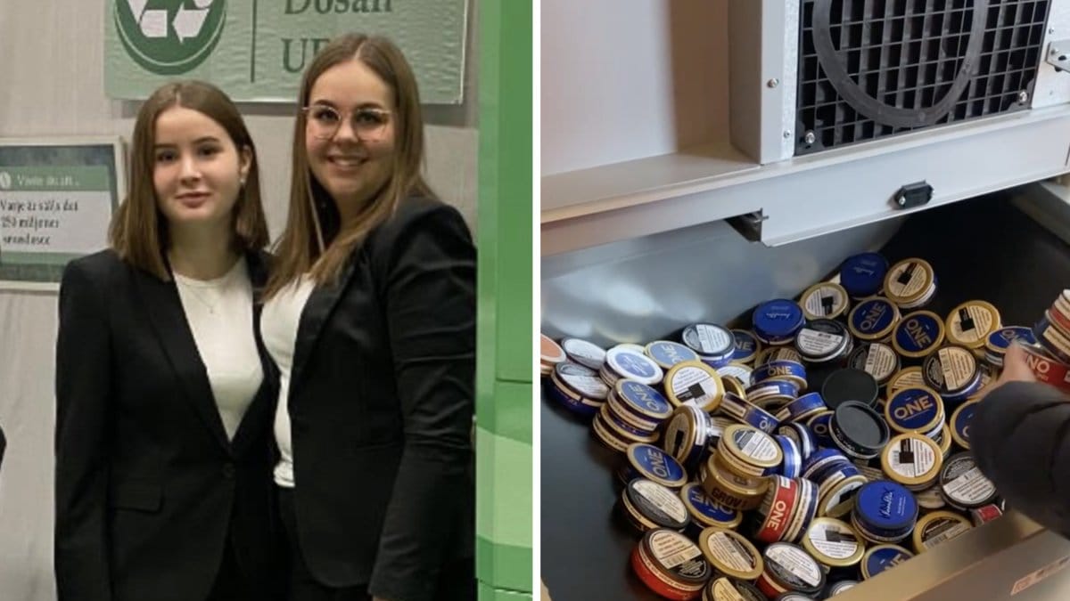 UF-företaget Återvinn Dosan har tagit fram en återvinningsmaskin för snusdosor.