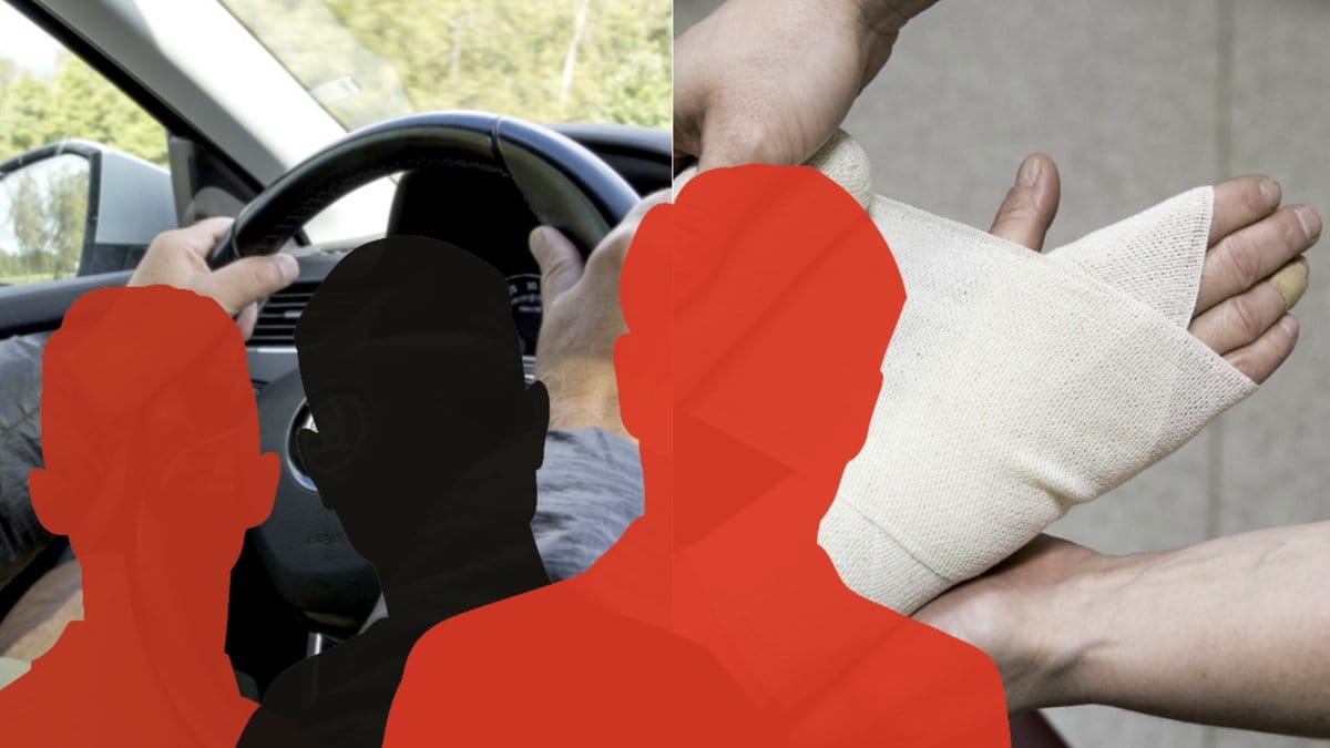 Män, bil, hand. 