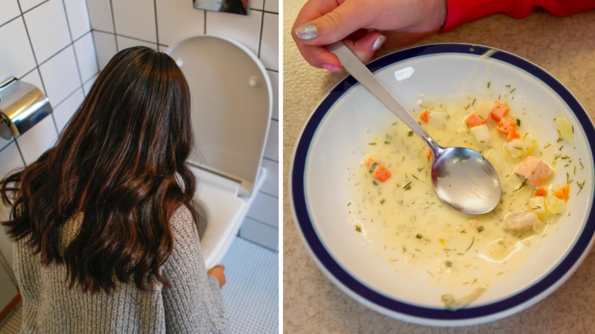 Illamående tjej och fisksoppa. 