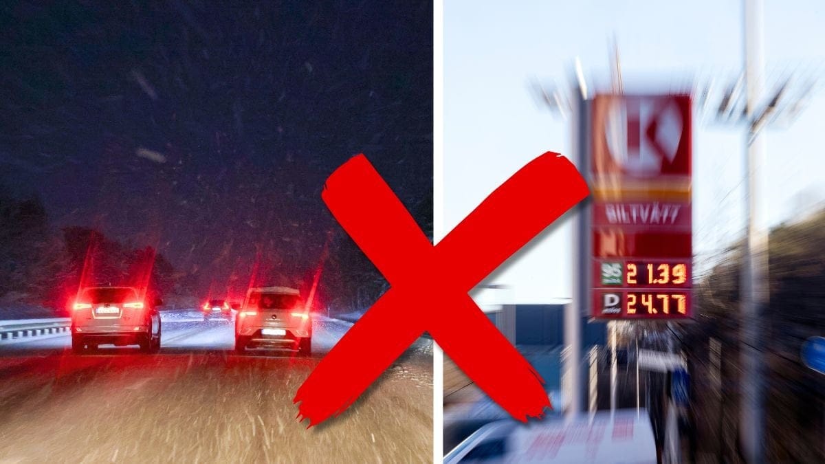 Bilar som kör på bilväg och bensinmack.