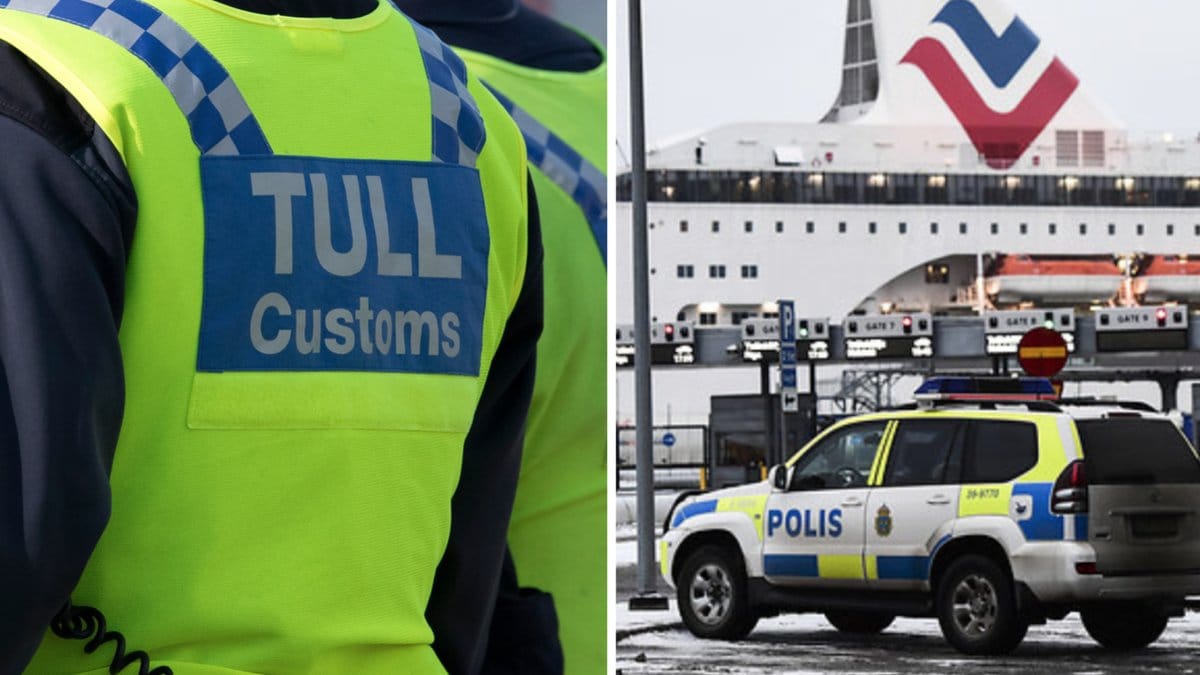 Gränspolisen på uppdrag i Värtahamnen i Stockholm.