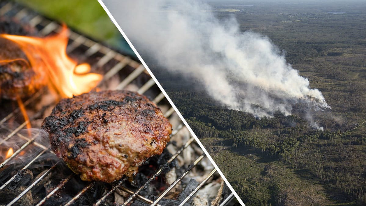 Det kan vara en fara för brand att grilla på flesta platser i Sverige.