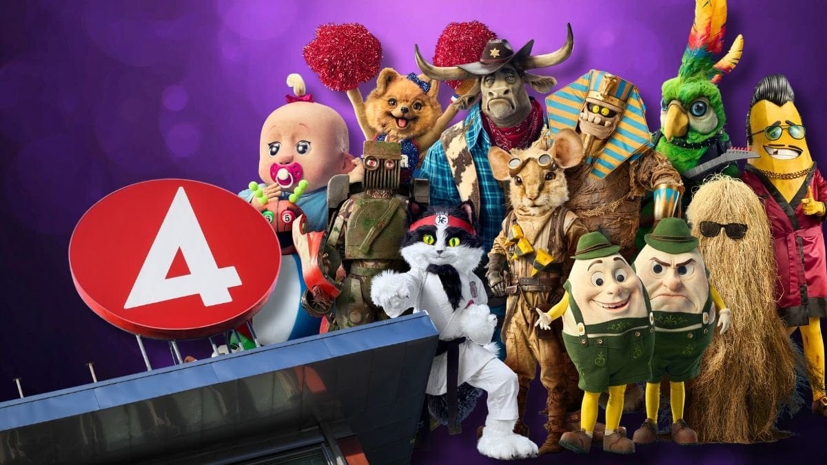 TV4:s logga och maskerna i Masked Singer 2026