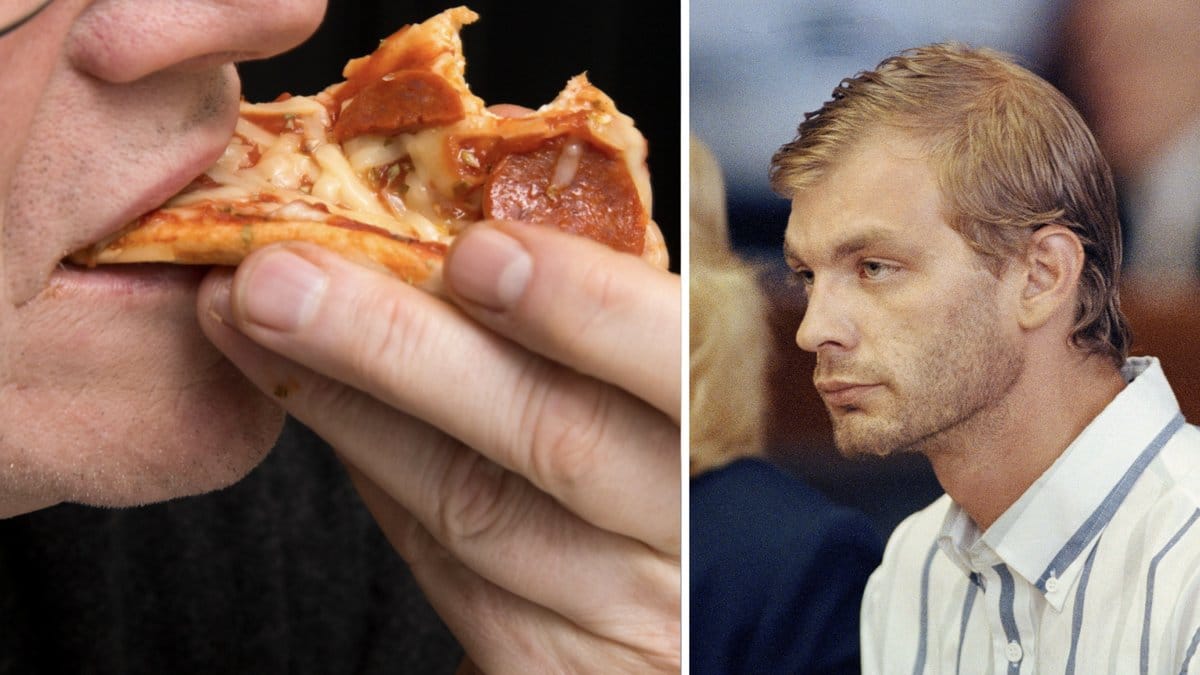 Pizzeria skyltar med Jeffrey Dahmer Special