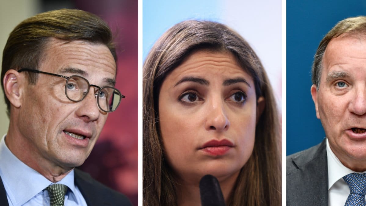 Ulf Kristersson, Nooshi Dadgostar och Stefan Löfven.