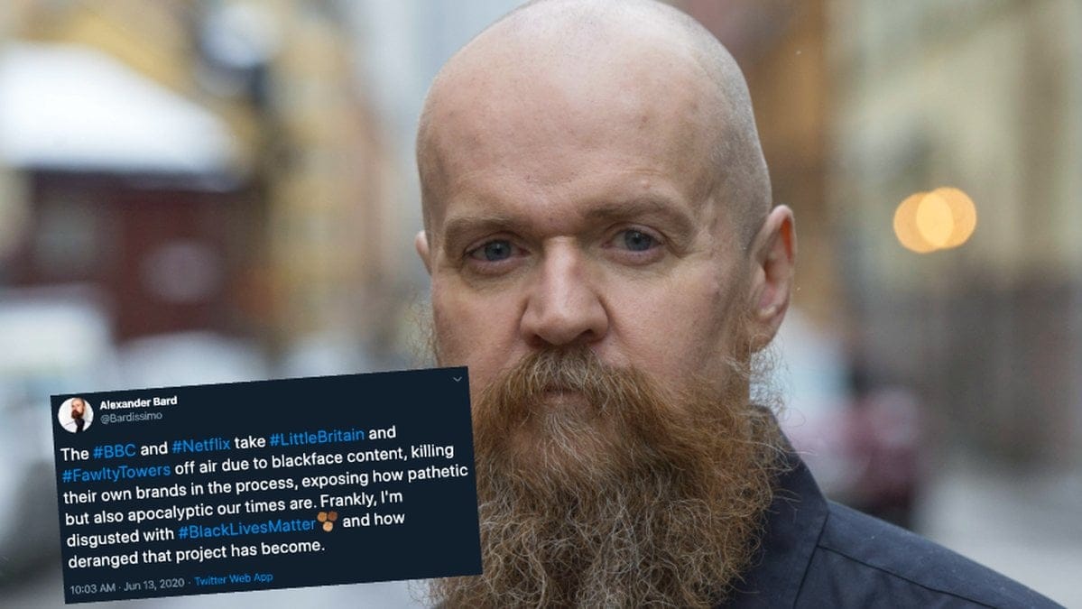 Alexander Bard ställer sig emot Black lives matter-rörelsen.