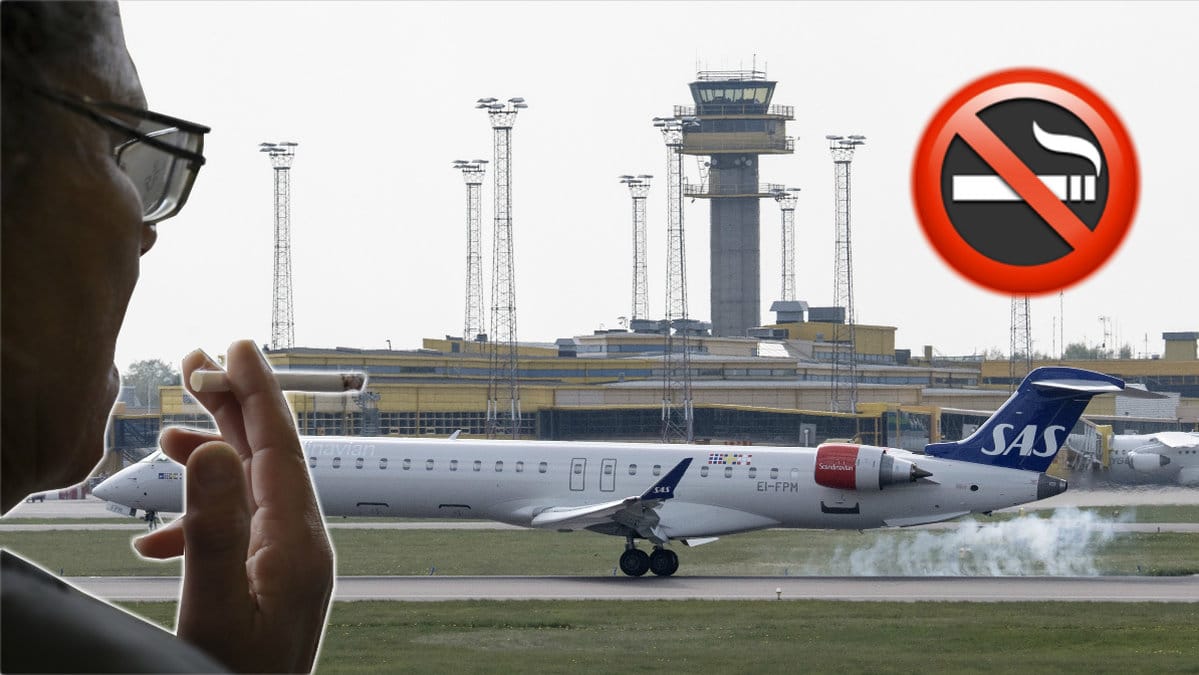 Det handlar om säkerheten för alla ombord som man har askkoppar på flygplanen