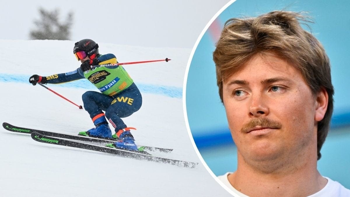 Erik Mobärg i en skicross-tävling och Erik Mobärg