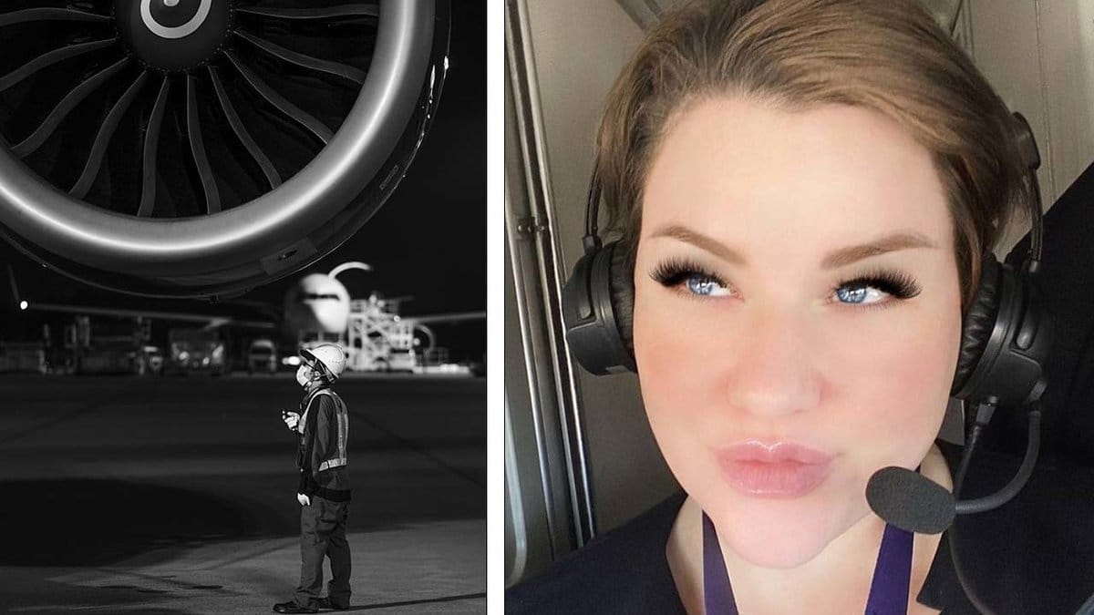Elin Ronnydottir i ett flygplan