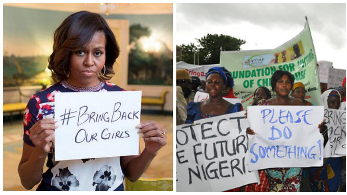 Michelle Obama står bakom kampanjen bring back our girls
