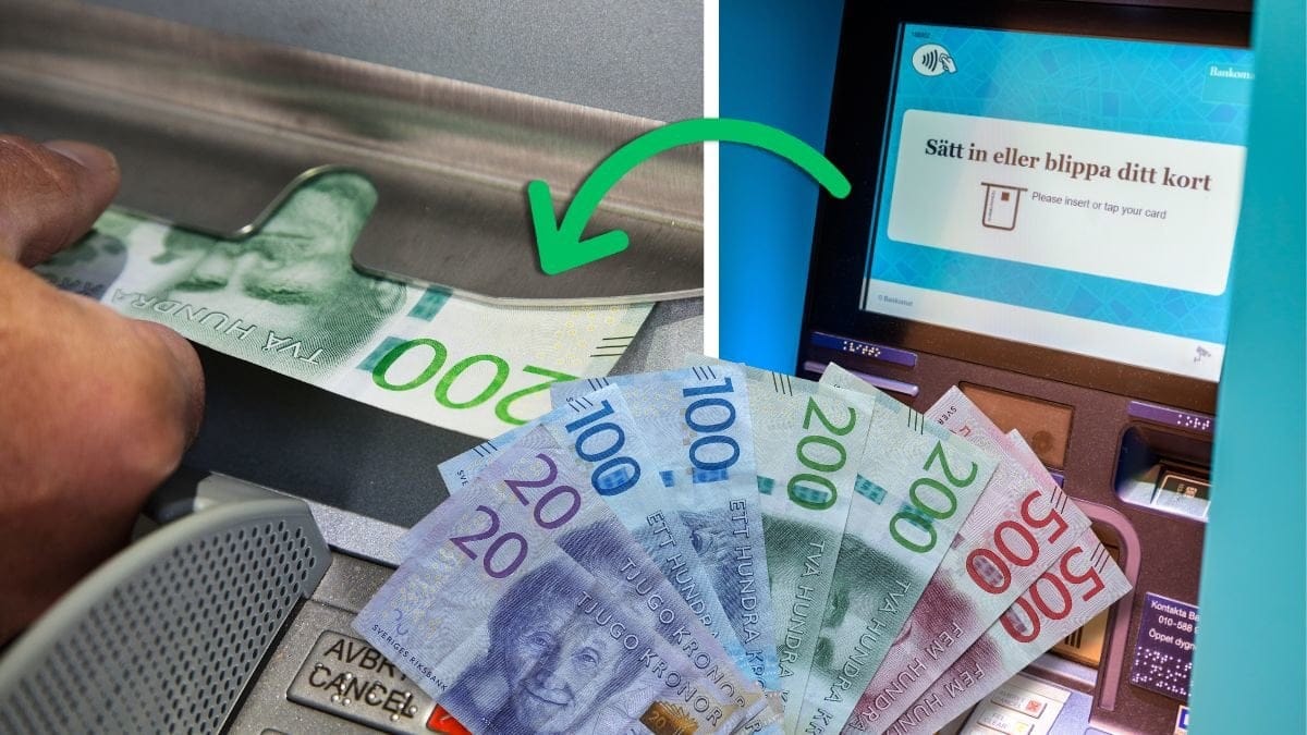 Kontanter och bankomat.