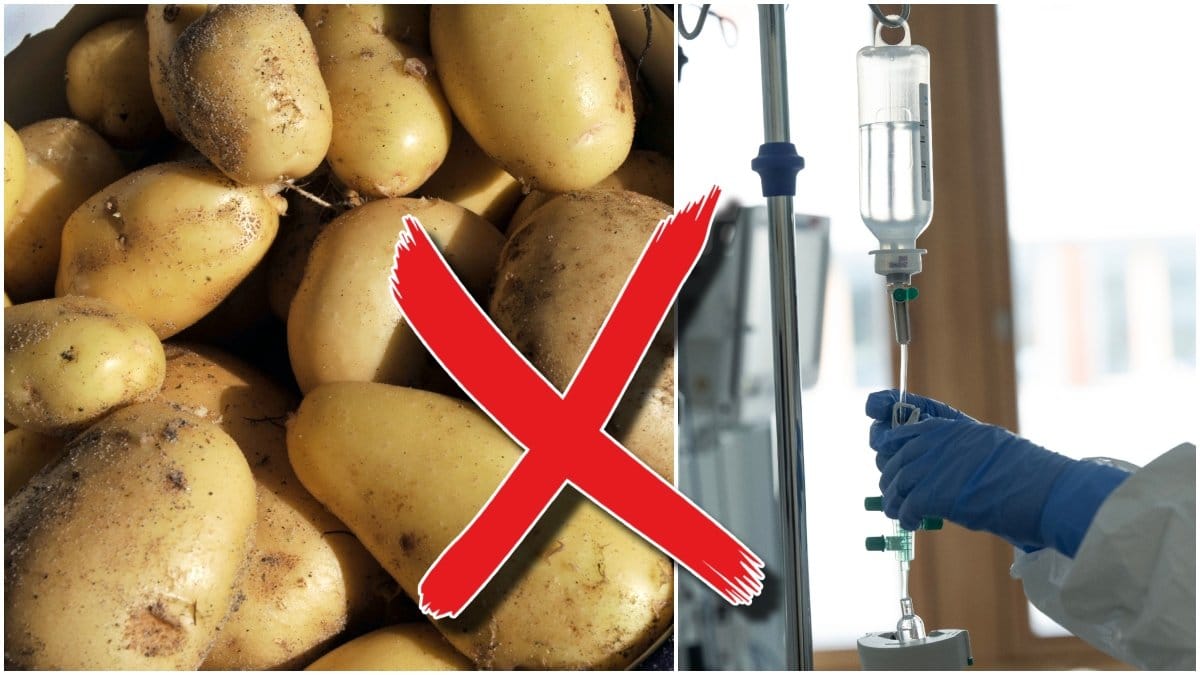 Potatis och patientrum i ett sjukhus.