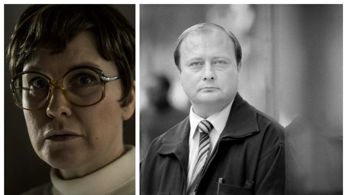 Eva Melander (till vänster) spelar Stig Engströms (till höger) exfru.