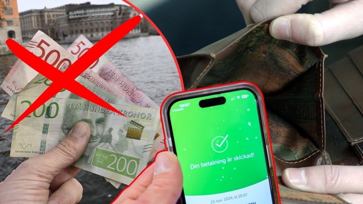 kontanter, tom plånbok, swish