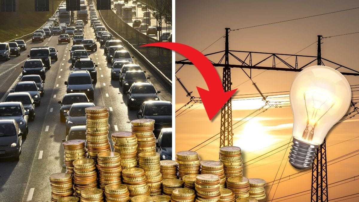 Bilväg och elledning.