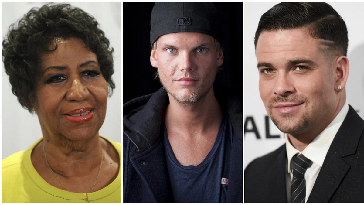 Aretha Franklin, Tim Avicii Bergling, Mark Salling.