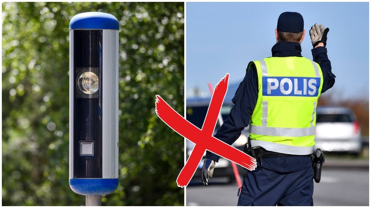 En fartkamera och en trafikpolis