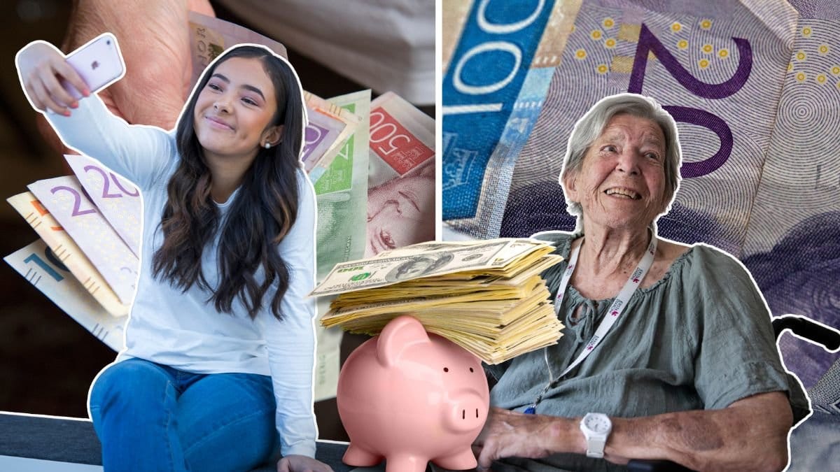 Ungdom och en pensionär.