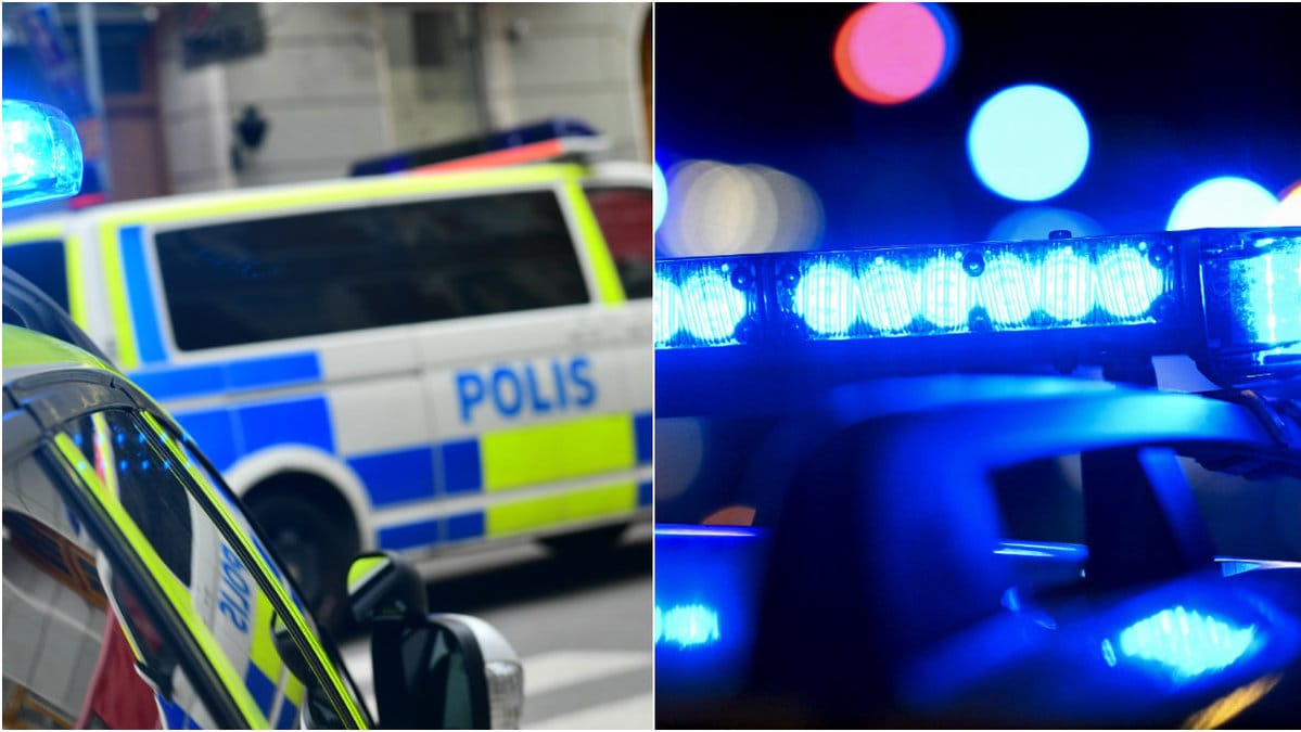 Bil körde in i polisbil i Alby, två poliser skadade. 