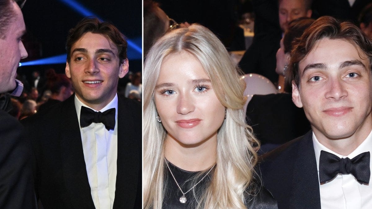 Stavhopparen Armand Duplantis med flickvännen Desiré Inglander under Idrottsgalan.