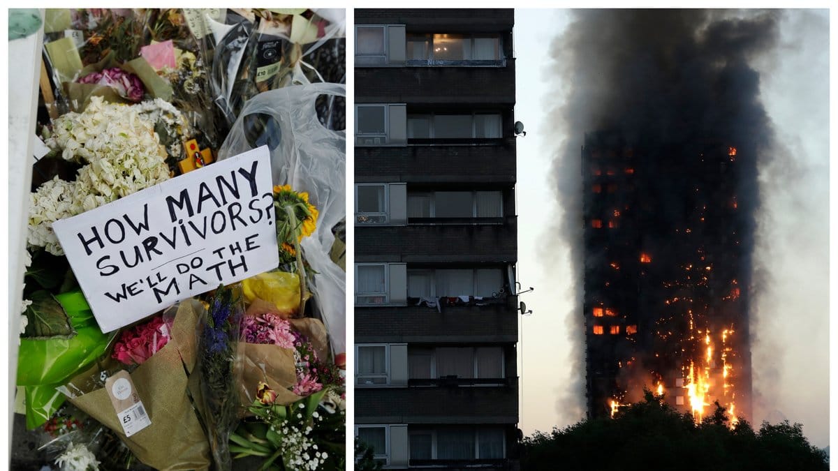 Branden i Grenfell tower skördade 72 människoliv. 