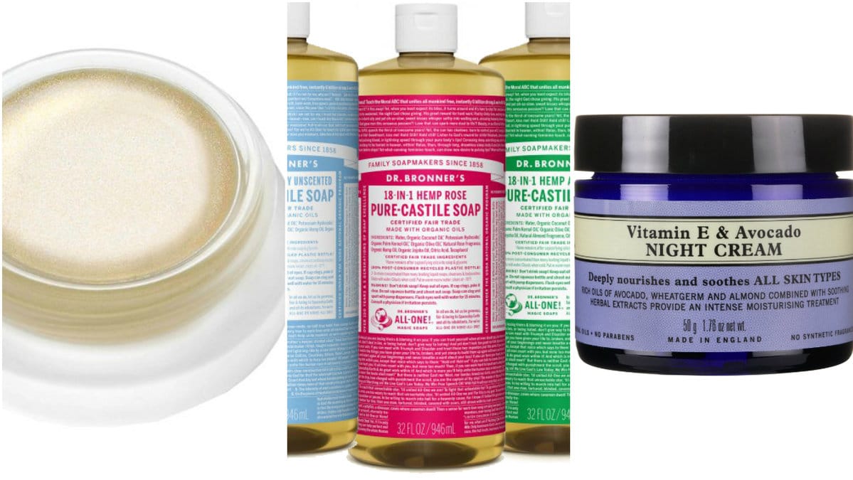 RMS Beauty luminizer, Dr Bronner tvål och Neals Yard Remedies