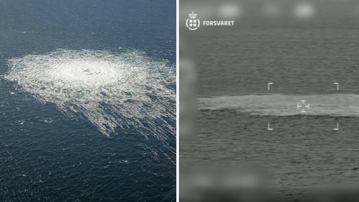 Här fångas Nordstream-läckan på film. 