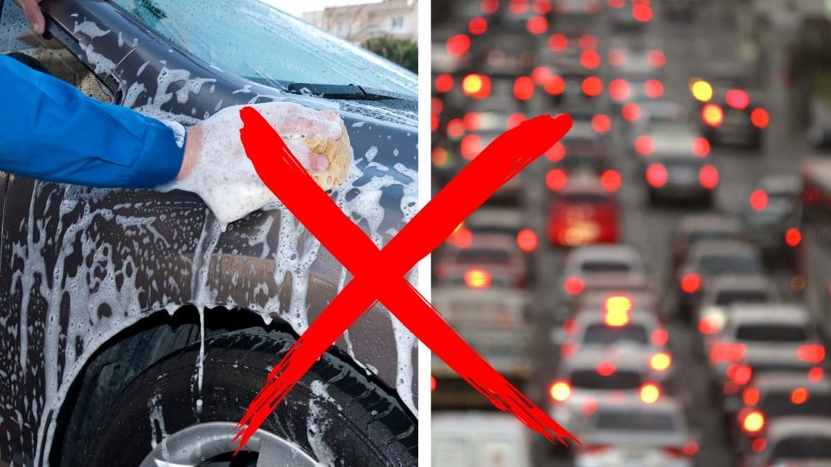 Tvätta bilen och bilkö.